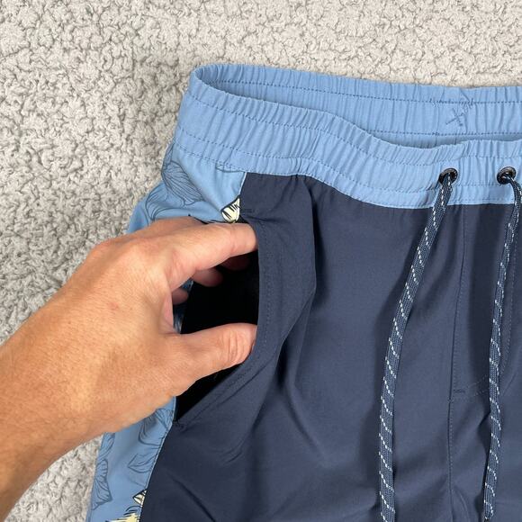 QuikSilver Eclipse Volley Trunks Mens S Floral Lined Drawstring Swim $80 MSRP - Picture 2 of 10